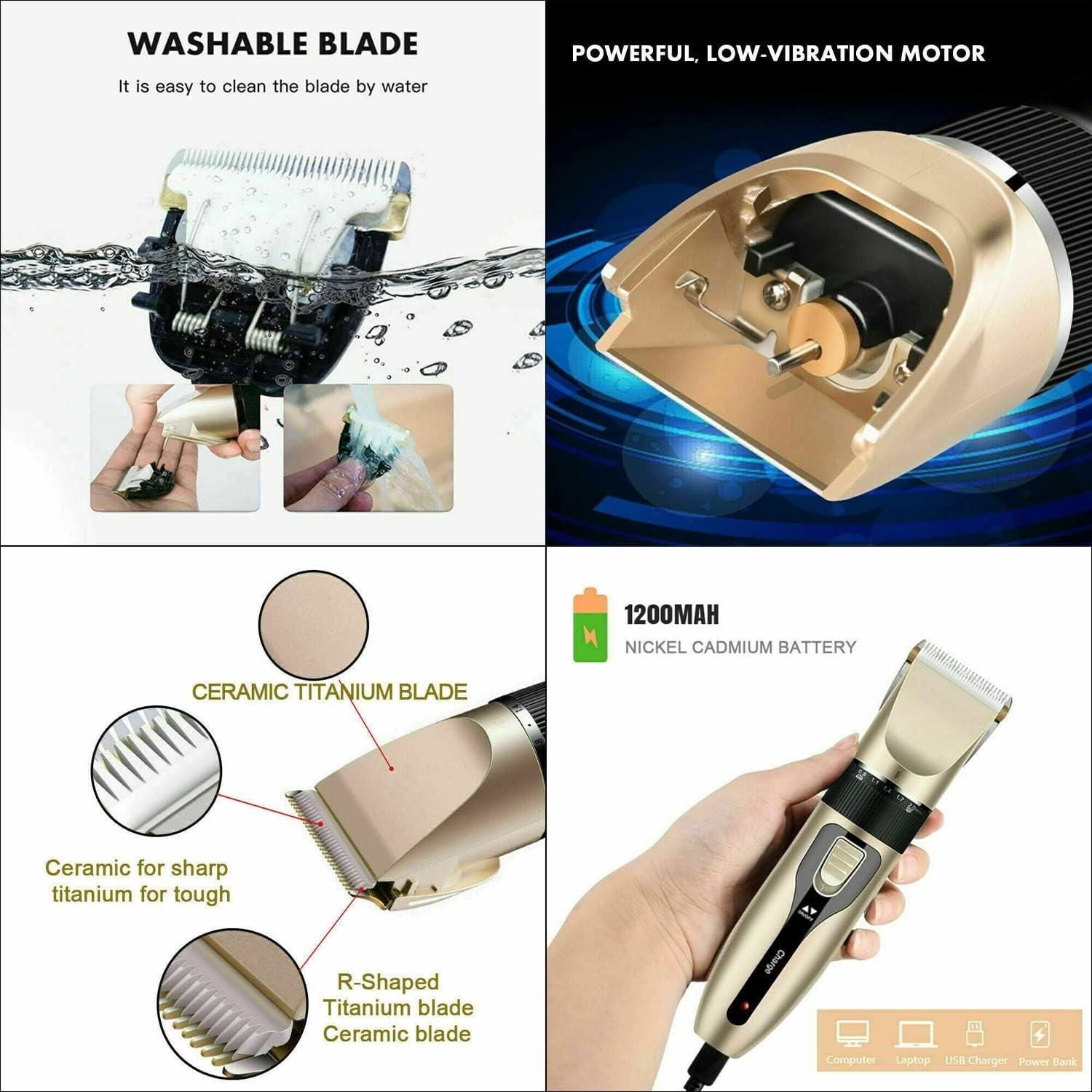 Rechargeable Cordless Hair Clipper For Men