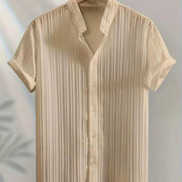 Men's Solid Retro Short Sleeves Button-Up Shirt Pack of 3